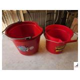 FORTFLEX 20 QT 5 GALLON PLASTIC BUCKET - RUBBERMAID 14 QT PLASTIC BUCKET - PLUMBING SUPPLIES - (SHED)