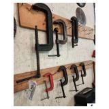 (8) "C" CLAMPS LARGE TO SMALL - (SHOP)