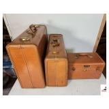 SET OF SAMSONITE LUGGAGE 3PCS LARGE, MEDIUM, & TRAVEL CASE  - NO KEYS - HANDLE COVERS ARE MISSING ON TRAVEL CASE (UPSTAIRS)