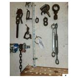 13 U-CHAIN HOOKS USED CHAIN HOOKS - BOLT RINGS - CHAIN CONNECTORS - (SW CORNER OF SHOP)