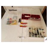 DRILL BITS SCOTCH CODE WIRE MARKER TAPE DISPENSER (2) - (5) METAL SCREWS AND ANCHORS KIT - WASHERS - MISC SCREWS - (TRAILER)