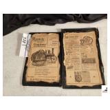 2 BOOK COVERS PAPER ADVERTISEMENTS OF STEAM AND GAS ENGINES (GARAGE)