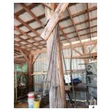 (4) FLOWER POT HANGERS - TALL METAL POT HANGER - IRON YARD TRELLIS - (WEST WALL IMP. SHED)