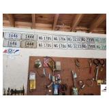 TN GUARDSMAN LICENSE PLATES - 1966 - 1967 - 1975 1977 - 1978 - 1979 - (2) OF EACH ONE - (UNSCREW FROM WALL)