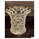 VINTAGE FOSTORIA  AMERICAN CLEAR GLASS FLARED VASE RAISED BOTTOM, - 5 3/8" (HALL CHINA CABINET)
