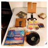 BOXES OF PIPE STRAPPING - COPPER HANGER STRAP ALUMINUM STRAPPING - BLACK ELECTRICAL TAPE - ELECTRIC WATER PIPE FREEZE PROTECTION TABLE (SHOP)