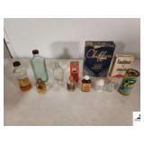VINTAGE CHIFFON SOAP FLAKES - FAULTLESS STARCH - MEDICINE BOTTLES - SMALL LIQUOR BOTTLES -  - CAMP GRADY BOTTLES - ROMACIT - HENRY SOUR MASH WHISKEY- (NW BEDROOM)