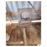 FIRE PLACE GRATE - FIRE PLACE BASE - COAL GRATE - ANTIQUE - DECORATIVE - PC. OF RAILROAD IRON - BOLTS - STEEL PLATE - (IMP. SHED)