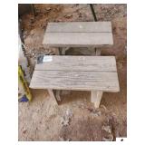 (2) SMALL WOOD STOOLS - (IMP. SHED)