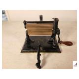 IRON RUFFLE BRASS ROLLERS - WOOD HANDLE - FRONT C-CLAMP ATTACHMENT - (GARAGE)