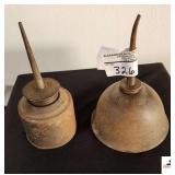 (2) VINTAGE OIL CANS (1) CAN MADE IN USA (GARAGE)