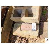 CONCRETE BLOCKS - 2 CONRETE PAVERS - 4 TAPERED HOUSE BLOCKS - (IMP SHED)