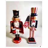 (2) CHRISTMAS 2013 NUTCRACKERS CIRCA 2012 - 14" WITH CAPE & DRUMMER - UNCLE SAM - 15" HIGH (UPSTAIRS)