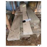 MISCELLANEOUS PC. OF WOOD - 2 X 6 - 4 X 6 PCS OF WOOD - (2) 12 + FEET OF VINTAGE BARN POST - MISCELLANEOUS WOOD (3 EAST BAYS) - WOOD (TOP SHELF OF EAST RACK) (IMP. SHED)