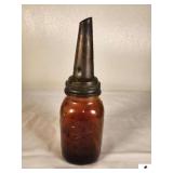 BALL MASON MEASUREMENT JAR WITH METAL OIL SPOUT - (GARAGE)