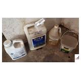 GLY-4 PLUSE HERBICIDE - 2.5 GALLON JUG - SAYS FOR ARMY WORMS WROTE ON TOP - ANT KILLER SUPER FOAM MAXIMUM STRENGTH EXPANDING FOARM  COIL CLEANER - HAVOC CHUNKS KILLS RATS AND MICE - TURK MARKER BLUE (
