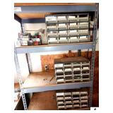 METAL STORAGE RACK  - 5 SHELVES - 36" WIDE X 18" DEEP X 72" TALL - PRESSBOARD SHELVES - (SHOP)
