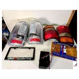 PRIME LINE ELECTRIC BRAKE CONTROLLER APPEARS NEW - DNA MOTORING LICENSE PLATE COVER - PAIR OF NEW 