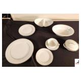 SET OF NORITAKE CHINA (8) DINNER PLATES - (9) SALAD PLATES - (8) CUPS - DIVIDED SERVING BOWL - CREAMER - (8) SAUCERS - (8) CAKE PLATES - (1) OBLONG BOWL - SUGAR BOWL - GRAVY BOAT - SERVING PLATTER - (