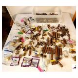 COLLECTION OF BRASS PIPES CONNECTORS - USED BRASS "T"S - LARGE ASSORTMENT - FEW MISC PCS - (SHOP)