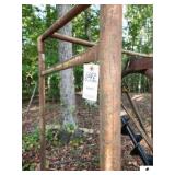 STEEL FRAME RACK- SHOP MADE PIPE - 43" DEEP 72" WIDE - 75" TALL - 1/2" PIPE - (WOODS)