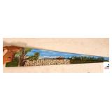 HAND PAINTED SAW WITH A FARM SCENE OF A COTTON FIELD, BARN & TREES - (GARAGE)