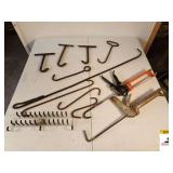 SHOP MADE T-HANDLE HANGING HOOKS CAULKING GUNS - WALL RACK - (SHOP)