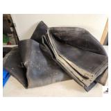 BLACK MESH TARP COVER - PLASTIC TARP - BLACK COVER, SOME DAMAGED - ALL USED - (SHED)