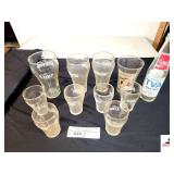 (10) COCA-COLA GLASSES COKE 50TH ANNIVERSARY TVA 1933-1983 BOTTLE - (UPSTAIRS)