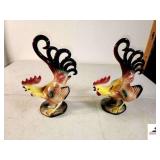 (2) HANDPAINTED ROOSTERS CHINA PORCELAIN ROOSTERS (UPSTAIRS)