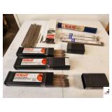 WELDING RODS - HOBART 7014 5/32" 7 (2) 7014 1/8" - (3) HOBART 7014 3/32" 1LB - VALUE PAC - LINCOLN ELECTRIC 3/32" X 12" - (TRAILER)
