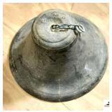 IRON DINNER BELL HAS SMALL CLAPPER - APPEARS TO HAVE BEEN WELDED INSIDE - (UPSTAIRS)