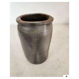 STONEWARE POTTERY VASE - NOTE INSIDE : "FOUND FEB. 2008 MADISON CO. TN WAS FOUND UNDER HOUSE IN HISTORIC SECTION IN JACKSON NO DEFINITE PROVEWANCE HOUSE WAS LOCATED 200 TO 300 YARDS FROM FORMER JACKSO