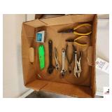 PLIERS - ELECTRICAL CUTTERS NEEDLE POINT WIRE STRIPPERS - CRESCENT STYLE WRENCHES - VISE GRIP - HAMMER - HACKSAW BLADES - (TRAILER)