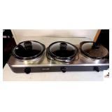 CROCKPOT TRIPLE SLOW COOKER HEAVY - (UPSTAIRS)