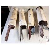 WELDING RODS - PVC TUBE MARKED 6010 1/8" -PVC TUBE MARKED 7018 3/32" - PVC TUBE MARKED 6010 1/8" - PVC TUBE 6010 1/8" RODS - 4" PIPE HOLDERS - MB 15 SILVER BRAZING ALLOY RODS (SHOP)