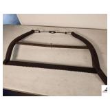 ANTIQUE BUCK/BOW SAW 27" BLADE - LONG ARM 23" - LONG BOW 23" - METAL & CROSS BOW INTACT - (GARAGE)