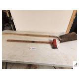 SPLITTING MALLET PAINTED RED - FLAT SHOVEL - (SHED)