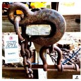 HEAVY DUTY SNATCH CHAIN - LARGE HOOK HEAVY DUTY CLEVIS - TRIPLE BLOCK PULLEY (IMP. SHED)