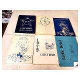 SCHOOL ANNUALS MALESUS ELEM LITTLE REBEL 1974,1975, 1976, 1977, 1978, 1979, 1984 - HAVE BEEN WRITTEN IN - (GARAGE)