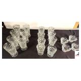 (15) COLONY GLASS WHITE HALL CLEAR GLASSES (7) WATER - (8) JUICE - (GARAGE)