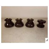(3) SADDLE TOP INSULATORS & WIRE ROLLER (GARAGE)