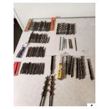 DRILL BIT INVENTORY-WOOD BITS, STEEL BITS- NEW AND USED-53 LARGE, 67 SMALL BITS