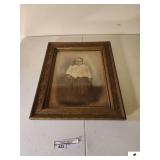 VINTAGE ANTIQUE CHILD PICTURE OIL FRAME - SHOWS WEAR - NEEDS REFINISHED - HAS INSERT BACK - (UPSTAIRS)