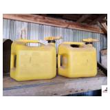 (2) YELLOW DIESEL GAS JUGS- 5 GALLON - (IMP. SHED)