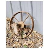 (3) IRON IMPLEMENT WHEELS NO SPOKES - SMALL IMPLEMENT WHEELS WITH IRON SPOKES (OUTSIDE)