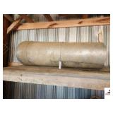 PC. OF ROLL OF GALVENIZED METAL IRRIGULAR SHAPE WHITE PORCELAIN KITCHEN TABLE TOP PORCELAIN CHIPPED - (IMP. SHED)
