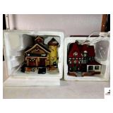 CAROLE TOWNE 2001 COLLECTION "THE MILL HOUSE" VILLAGE - COPPERFIELD KEEPSAKE PORCELAIN LIGHTED HOUSE WITH RED ROOF (UPSTAIRS)