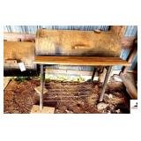 BREAKMAN SMOKEN PIT GRILL STORED IN BARN - GRILL IS WORN AND RUSTY - CHARCOAL STARTER - WITH RACKS - (IMP SHED)