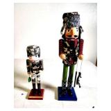 (2) NUTCRACKERS HUNTER - CAMO CAP & JACKET - SMALL NUTCRACKER 9.7" - CAMO SOILDER (UPSTAIRS)